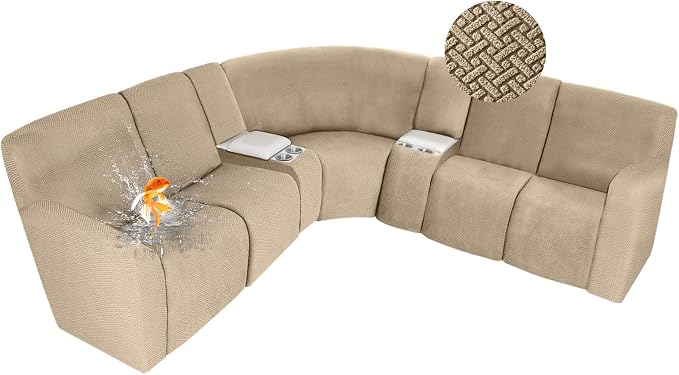 ALIECOM 100% Waterproof Recliner Sectional Couch Covers L Shape Stretch Corner by ALIECOM