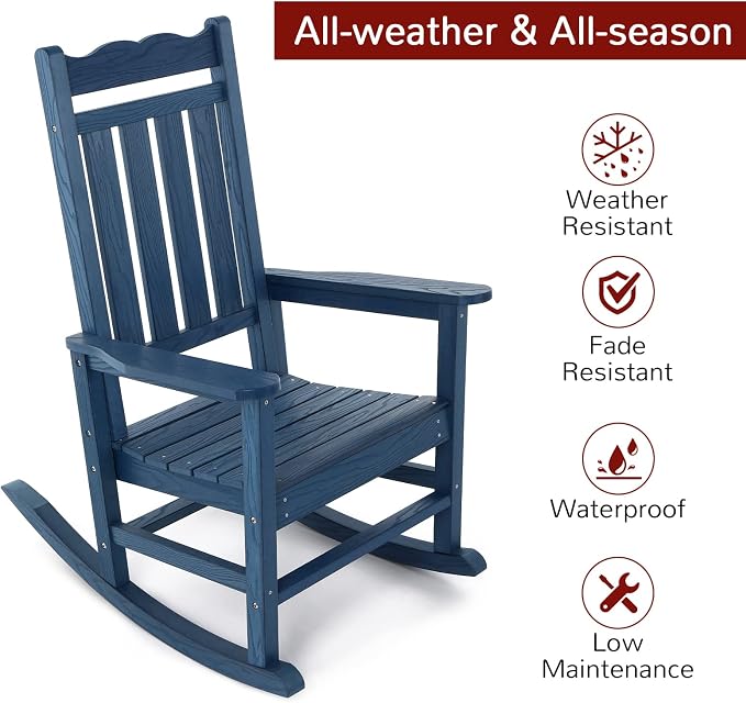 Stoog All-Weather Patio Rocking Chairs Set of 2, Outdoor Rocking Chair - Image 4