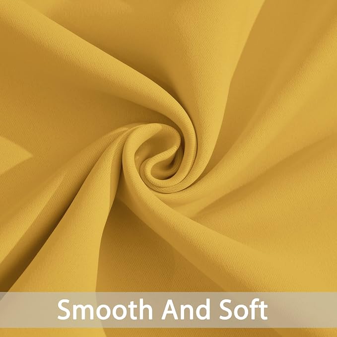 Yakamok Grommet Room Darkening Soft Thermal Insulated Mustard Yellow Blackout - Image 5