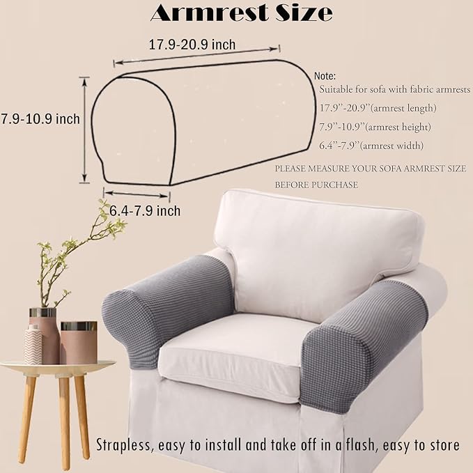 Sofa Arm Chair Covers, Couch Armrest Armchair Covers, Stretch Anti-Slip - Image 2