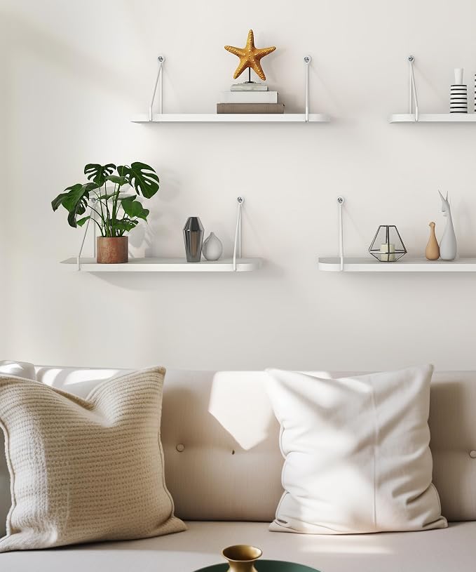 Afuly White Shelves for Wall, Floating Shelf Bathroom, Wall Mounted Shelves for - Image 2