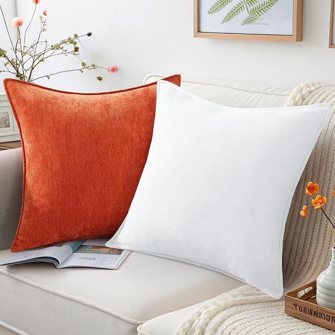 decorUhome Summer Couch Euro Sham Throw Pillow Covers 24x24 Set of 2, - Image 5