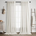 Nanspring 2 Panels Set Cream Linen Curtains 108 inches Long by Nanspring