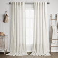 38 inches Wide Back Tab Linen Curtains 96 inches Long 2 Panels Set by Nanspring