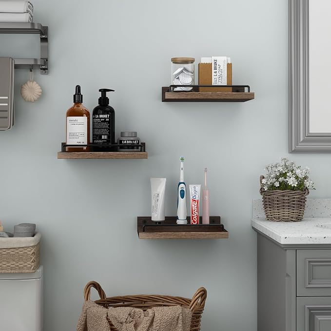 RYOFOBETTO Small Floating Shelf, 6 X 9 Inches Farmhouse Wall Shelves - Image 6
