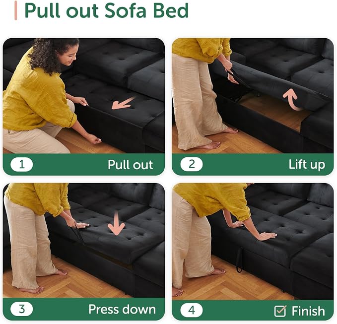 HONBAY Sectional Sleeper Sofa - Image 4
