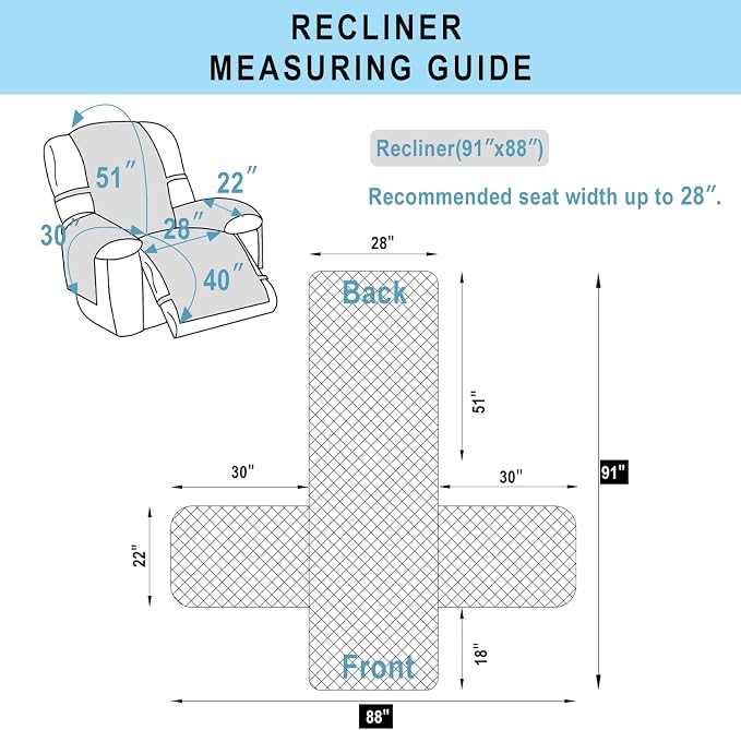 Recliner Chair Covers Reversible Sofa Couch Cover - Image 7
