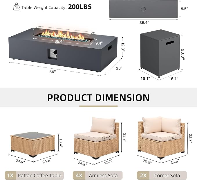 UPHA 9 Pieces Patio Furniture Sets, Wicker Outdoor Sectional Sofa Couch - Image 2