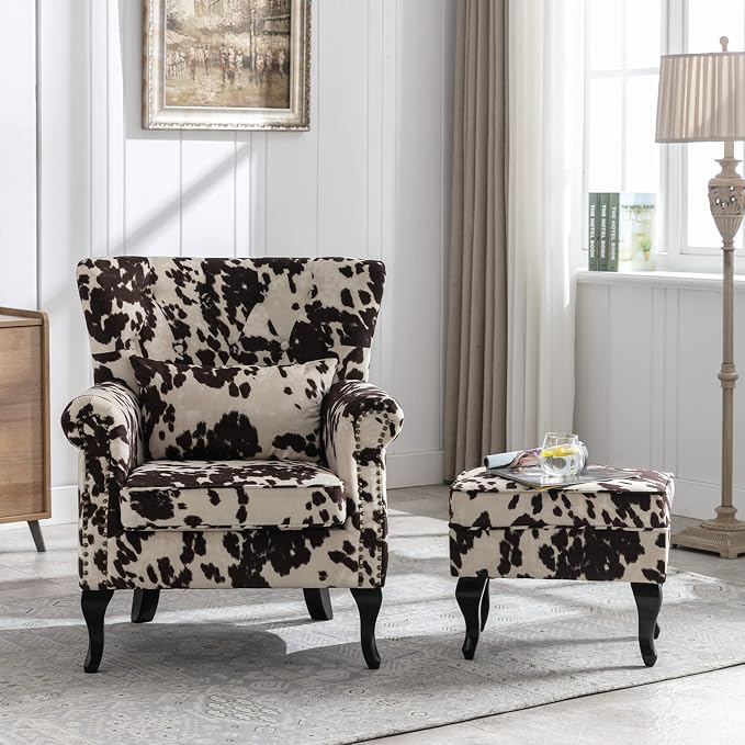 Mid Century Modern Accent Chair Upholstered Armchair Comfy Velvet Tufted - Image 6