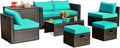 Tangkula 8 Piece Patio Furniture Set, Patiojoy Outdoor Space Saving PE Rattan by TANGKULA