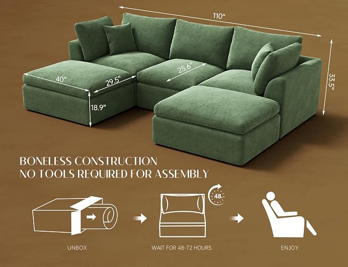 ohllob 110" Cloud Sectional Couches - Image 2