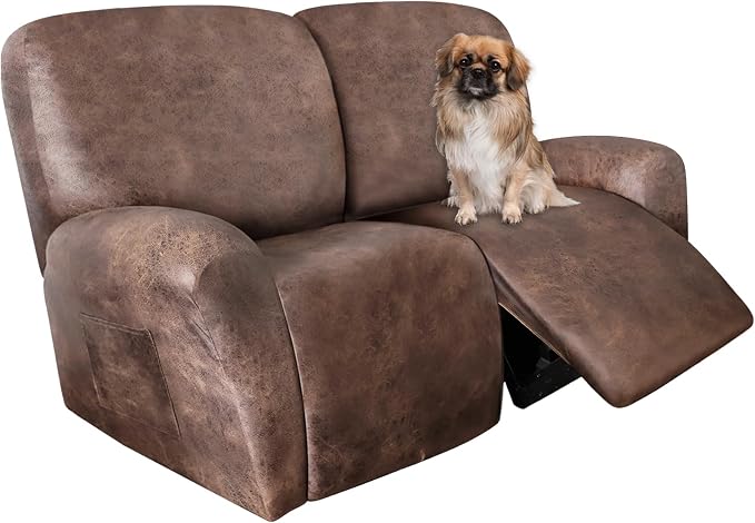 ANARACHON Loveseat Recliner Cover Leather Look Recliner Loveseat Covers by ANARACHON