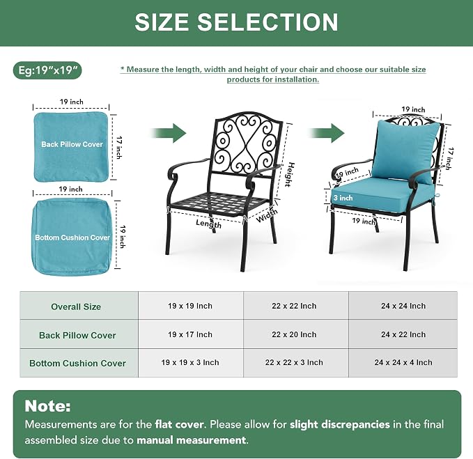 Summsun Faux Linen Outdoor Chair Cushions, Water Resistant Backrest and Deep - Image 8