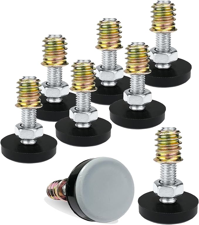 1/4" Thread Leveling Feet PTFE Bottom, Adjustable Furniture Feet Threaded Screw by WAFJAMF