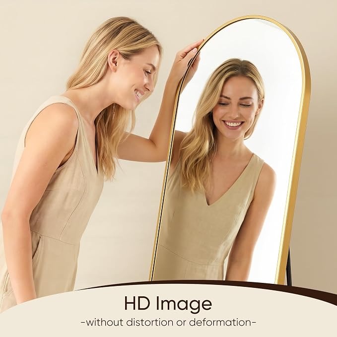 Antok 71" x28” Arched Full Length Floor Mirror, Free Standing/Wall Mount/Leaning - Image 5