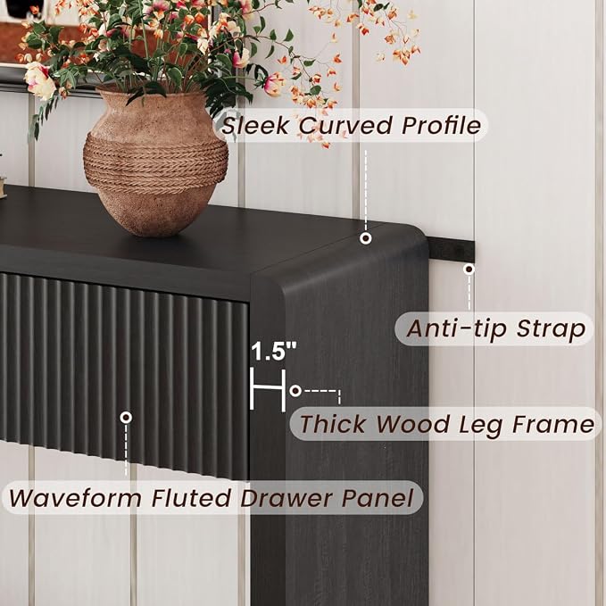 FATORRI Console Entryway Table, Modern Sofa Table - Image 4