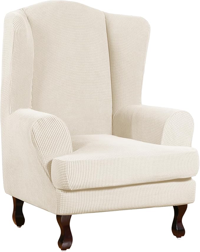 Turquoize Wingback Chair Covers 2 Piece Wing Chair Slipcover Stretch Slipcovers by Turquoize