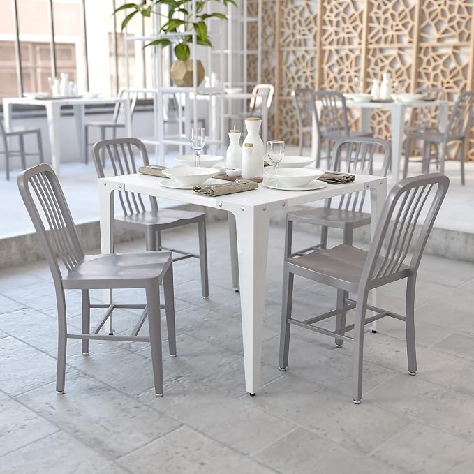 Flash Furniture Gael Indoor/Outdoor Modern Metal Dining Chairs, - Image 2