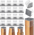 Ansible 24 Pcs Chair Leg Floor Protectors Square, Silicone Felt Furniture Leg by Ansible