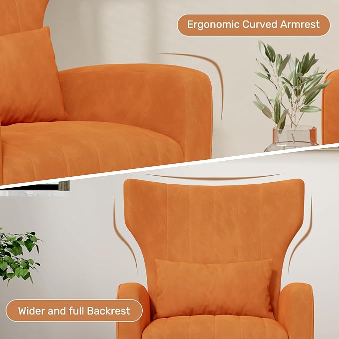 Nebuaegis Velvet Accent Chair Set of 2Wingback - Image 3