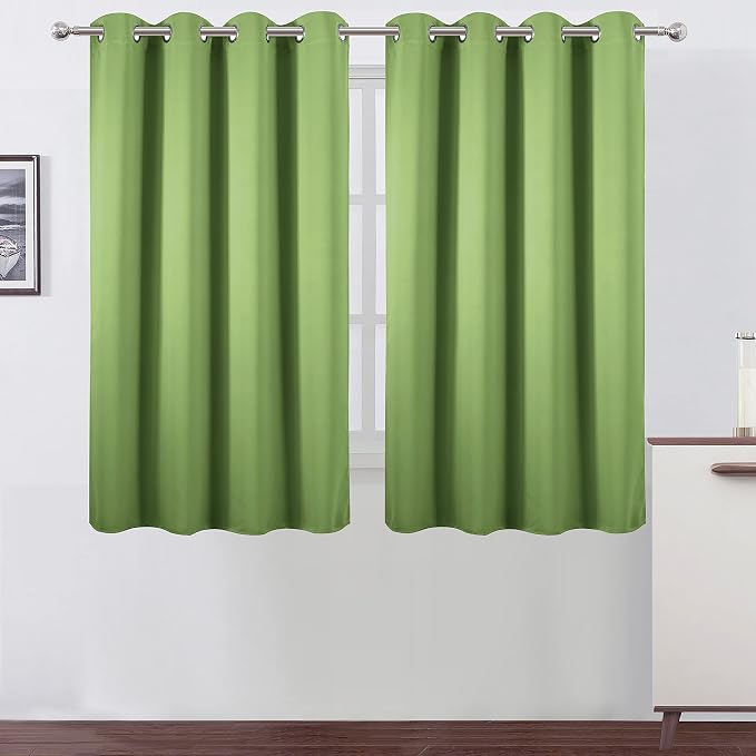 LEMOMO Light Green Thermal Blackout Curtains/52 x 54 Inch/Set of 2 Panels Room by Lemomo