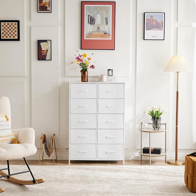 DUMOS Dresser for Bedroom, 10 Storage Drawers, Wide Fabric Closet Chests - Image 2