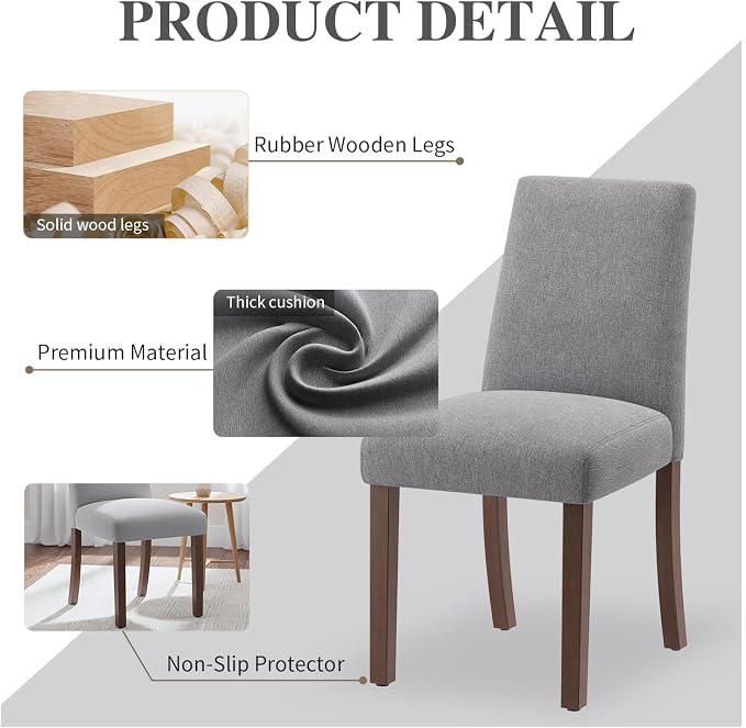 Dining Chairs Set of 4, Modern Dining Room Chairs - Image 3
