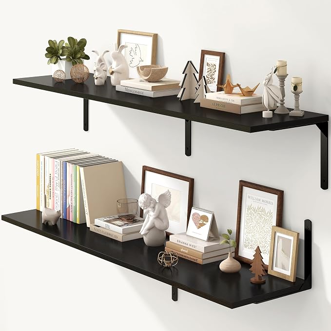 Fun Memories Floating Shelves for Wall, 12 Inch Deep Floating Shelves Set of 2 by FunMemories