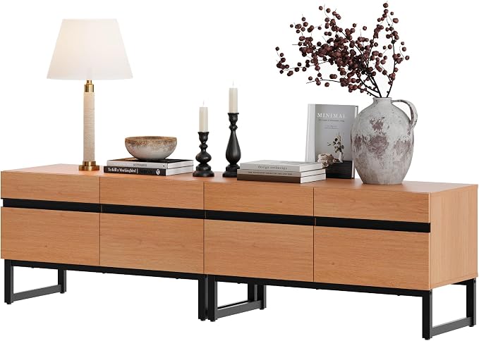 WAMPAT Modern TV Stand for 50-75 Inch TVs, Wood Entertainment Center - Image 7