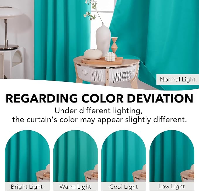Deconovo Blackout Curtains, Thermal Insulated, W42 x L54 2 Panels, Back Tab - Image 6