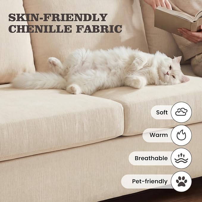 Apicizon 63" Loveseat Sofa Couch, Cloud Couch Lounge Sofa - Image 7