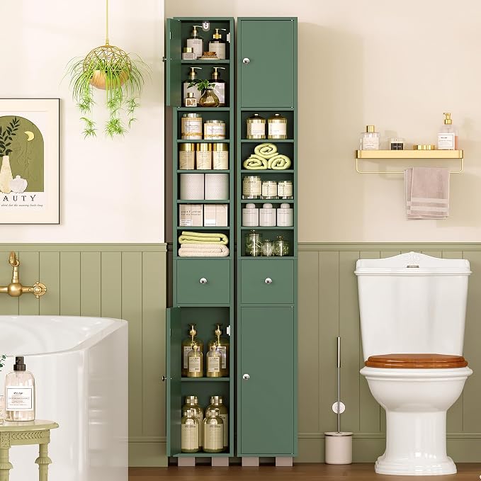 TEENFON Bathroom Cabinet, Narrow Bathroom Storage Cabinet - Image 3