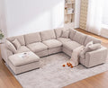 Oversized Modular Sectional Sofa Couch, Large 7 Seater Corner Sofa Modern U by VEPXXP