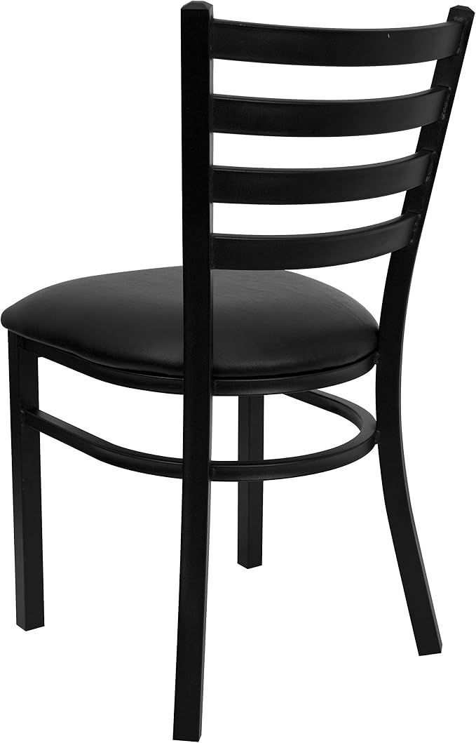 Flash Furniture HERCULES Series Black Ladder Back Metal Restaurant Chair - Image 5