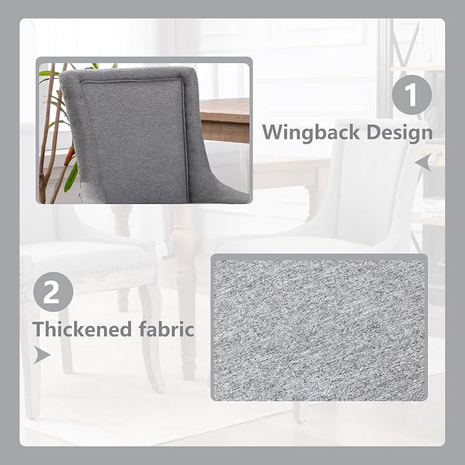 Modern Dining Chairs Set of 2, High Back Dining Chairs Side Chairs - Image 5