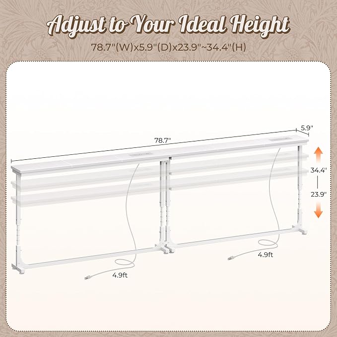 Huuger 78.7 Inch Behind Couch Table - Image 2