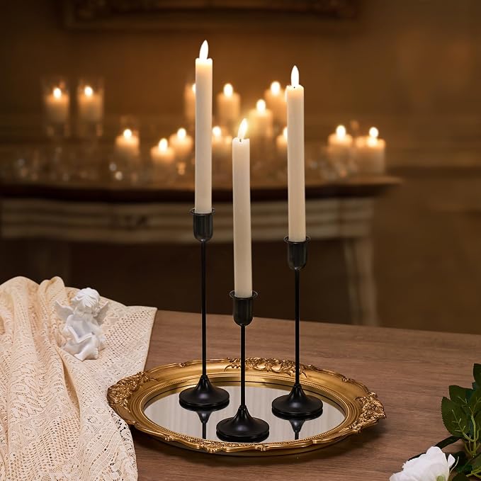 Black Tall Candle Candlestick Holder, Centerpiece Dining Table Wedding Festive - Image 4