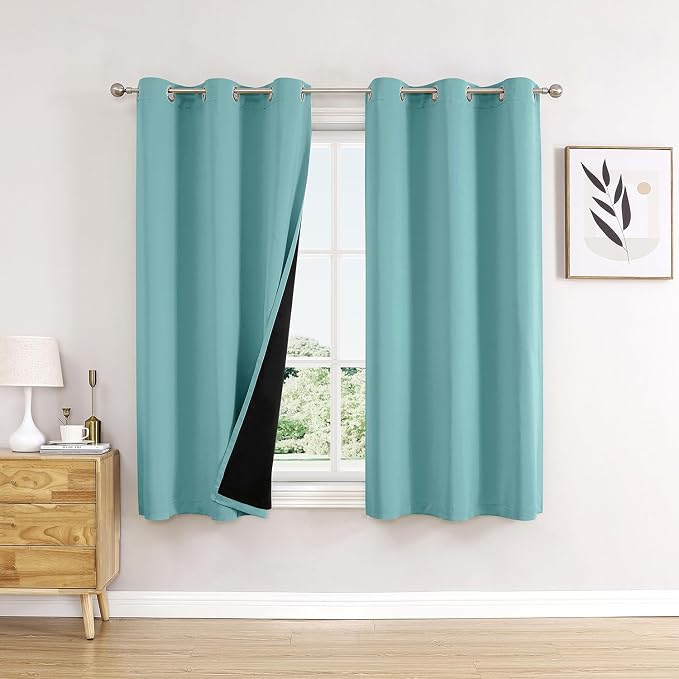 ChrisDowa 100% Blackout Curtains 63 inch Long by ChrisDowa
