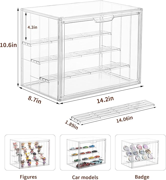 Display Case for Collectibles 4 Layer Updated Adjustable Acrylic Display Case - Image 5