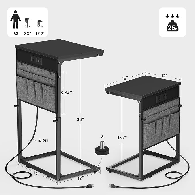 Vagusicc C Shaped End Table - Image 3