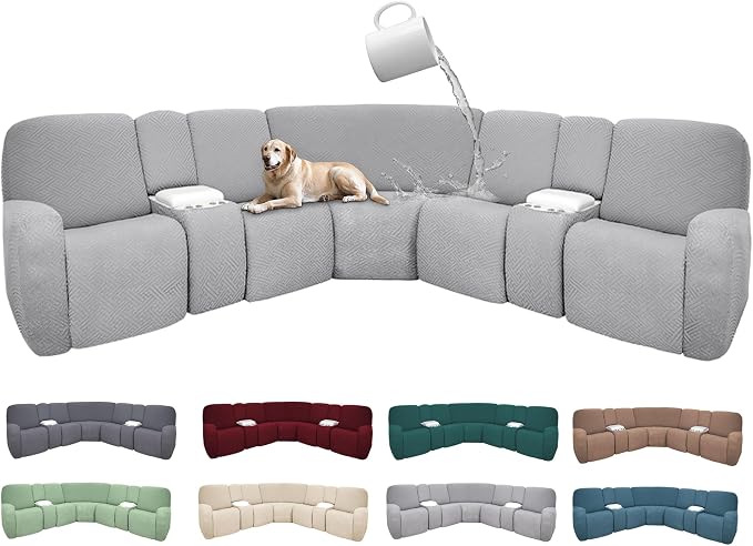 100% Waterproof Sectional Recliner Couch Covers by ROFASVCO