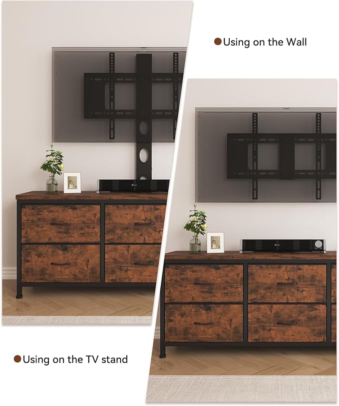 TV Stand with Mount, Fabric Dresser with 6 Drawers - Image 5