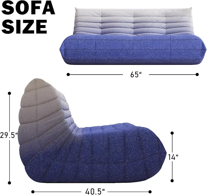 YVDNHP Big Bean Bag Chairs for Adults, 3 Seater Large Bean Bag Sofa, Fireside - Image 2
