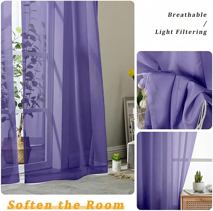 Gwine Short Kitchen Sheer Curtains 30 Inch Length - Image 5