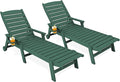 KINGYES HDPE Lounge Chair Outdoor Set of 2, Patio Chaise Lounge Recliner by KINGYES