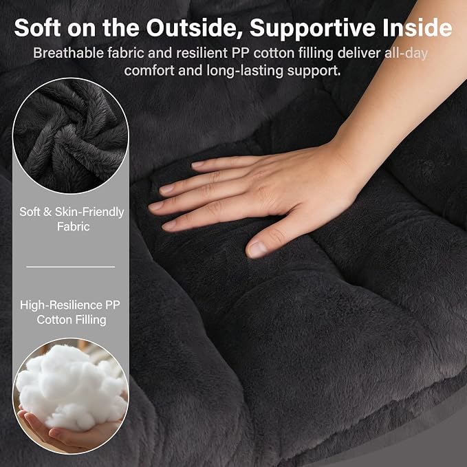MBOOYOME Lazy Chair with Folding Ottoman, Modern Accent Lounge Armchair with - Image 6