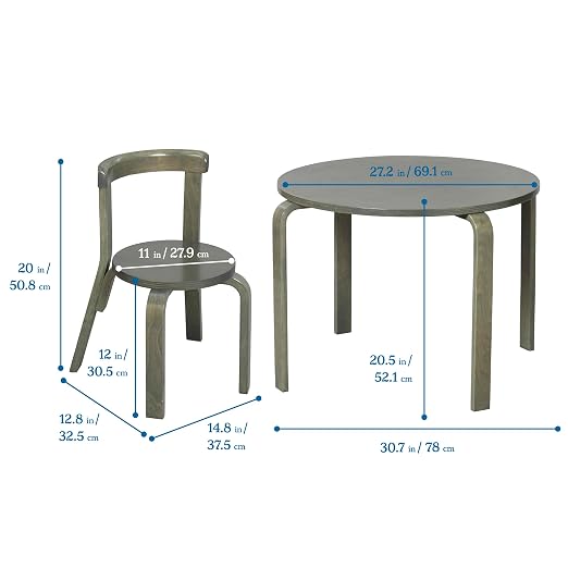 ECR4Kids Bentwood Table and Curved Back Chair Set, Kids Furniture - Image 2
