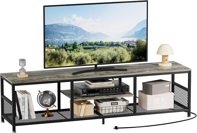 VECELO TV Stand with Power Outlets by VECELO