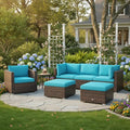 Tangkula 6 Pieces Wicker Patio Furniture Set, PE Rattan Outdoor Sectional by TANGKULA