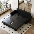 Faux Leather Sleeper Sofa Couch by LITVZ